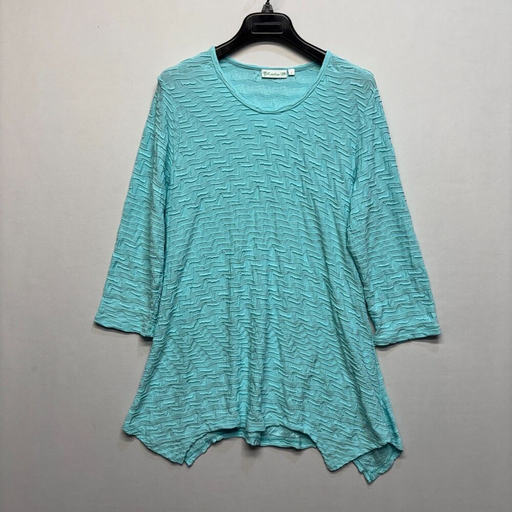 Lulu-B Women 3/4 Sleeve Blouse Top Tunic Shirt Size Large C074 -10